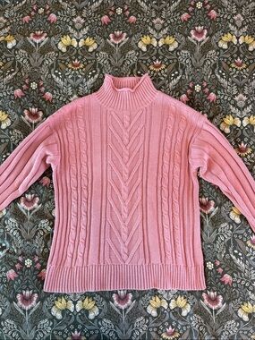 J. Crew Cable Knit Mock neck Sweater